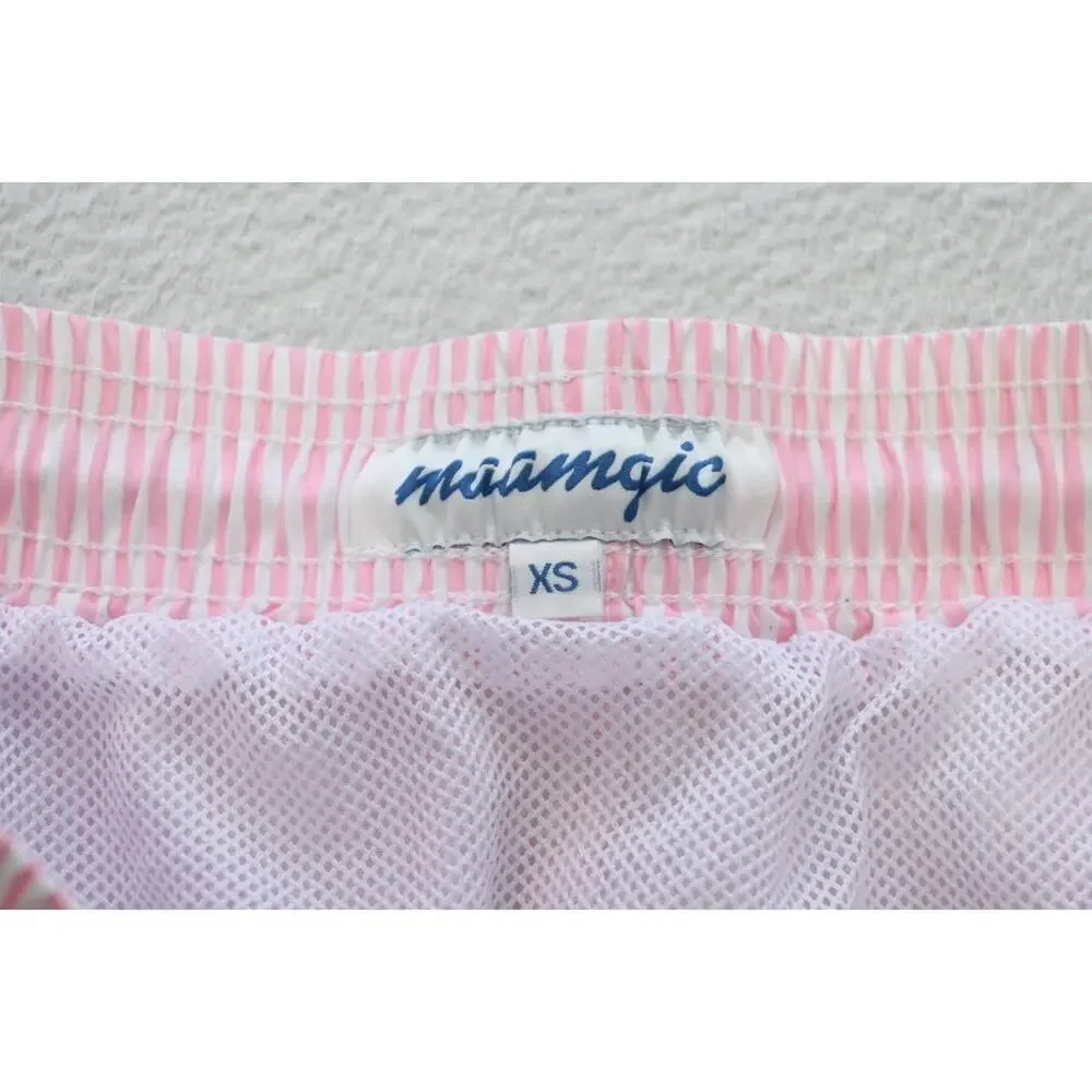 Maamgic Swim Trunks‎ Striped Lined Surf Swim Athletic Mens Size XS XSMALL